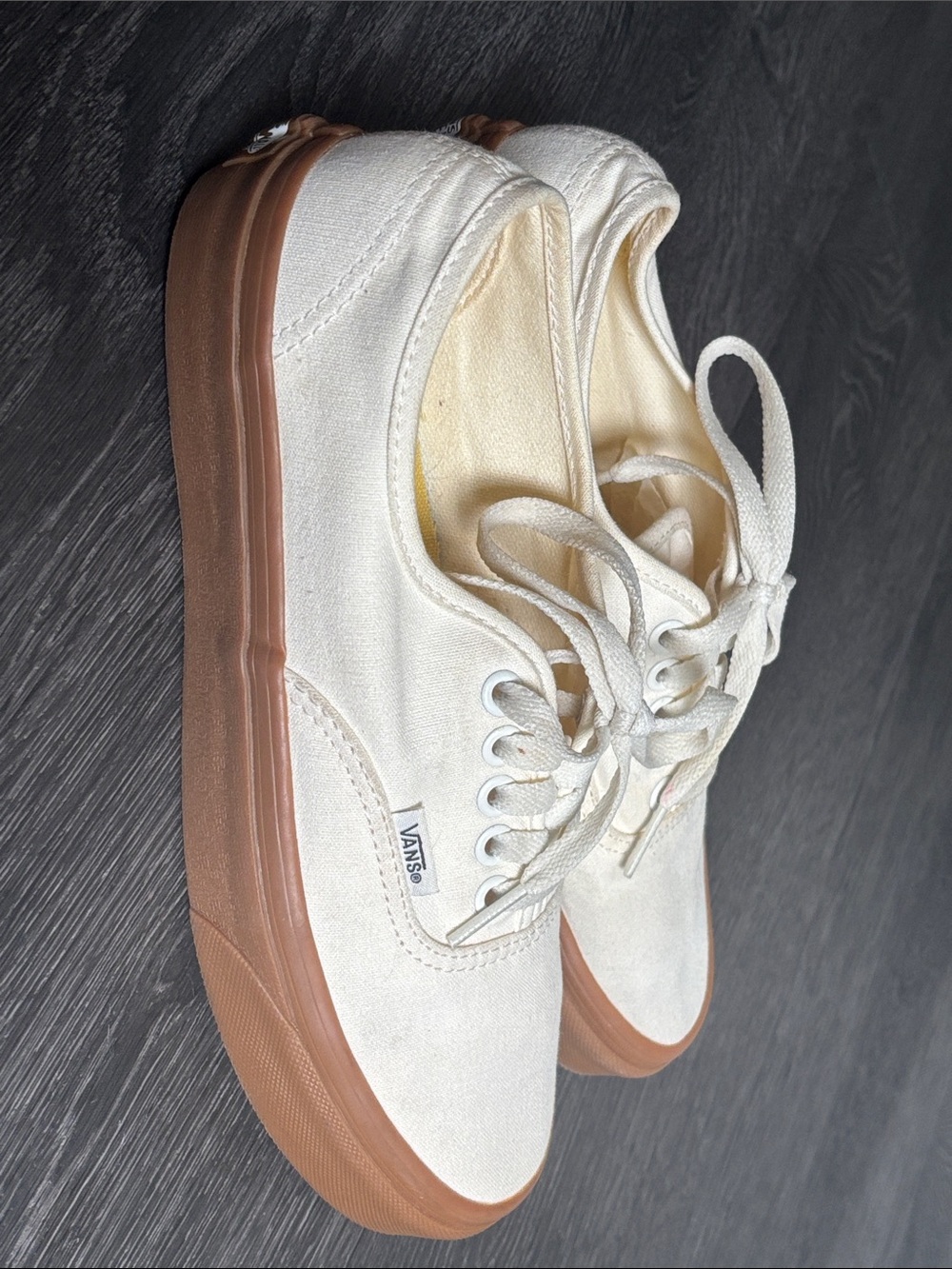 Vans Authentic Marshmallow White with Gum Sole Women’s 8 Men’s 6.5